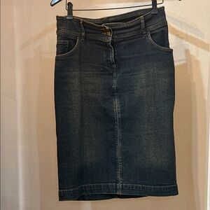 Classic Denim Midi Skirt